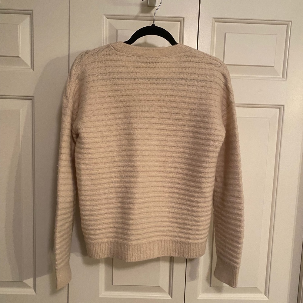 Theory Cream Ribbed Cardigan - Picture 5 of 6